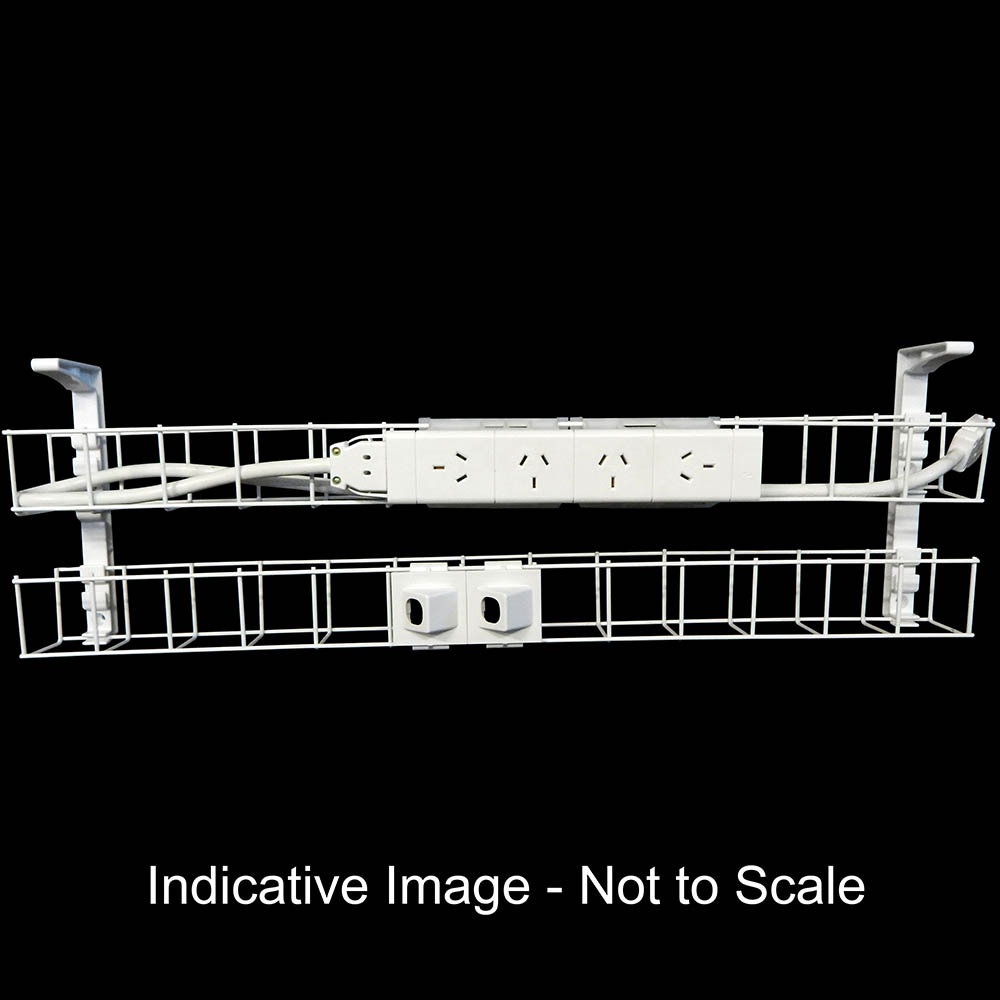 Image for RAPIDLINE DUAL TIER CABLE BASKET 1550MM / GPO X 4 / DATA TILES X 2 / LEAD LENGTH 2.5M from Office Products Depot