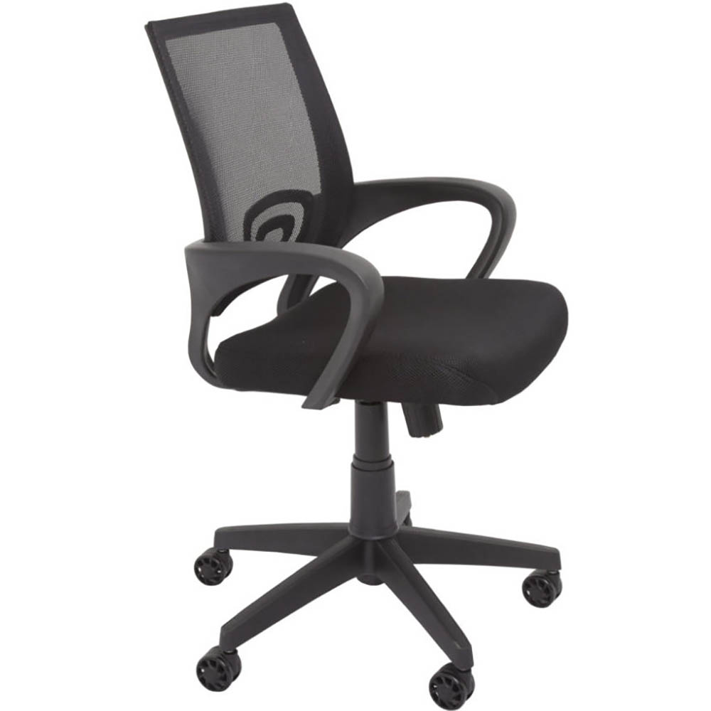 Image for RAPIDLINE VESTA CHAIR MEDIUM MESH BACK ARMS BLACK from MOE Office Products Depot Mackay & Whitsundays
