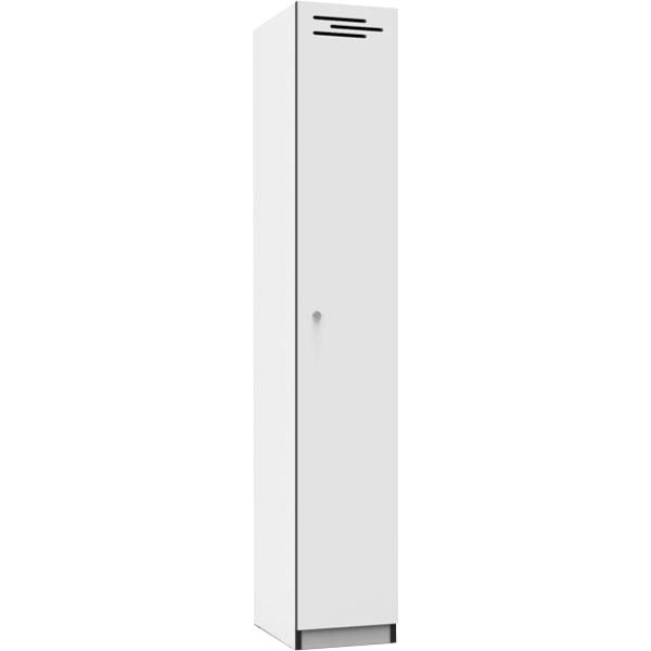 Image for RAPIDLINE MELAMINE LOCKER 1 DOOR 1850 X 305 X 455MM NATURAL WHITE/BLACK EDGING from Office Products Depot