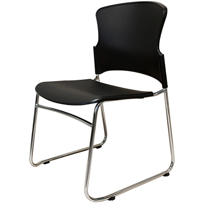 Image for RAPIDLINE ZING VISITORS CHAIR CHROME SLED BASE PP BLACK from Barkers Rubber Stamps & Office Products Depot