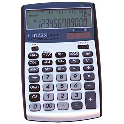 Image for CITIZEN CDC-312 DESKTOP CALCULATOR 12 DIGIT BLUE/SILVER from Office Products Depot Gold Coast