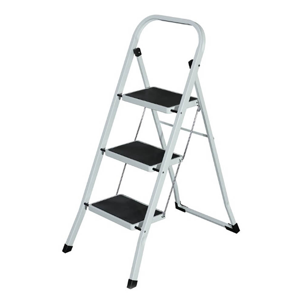 Image for GAF 3 STEP LADDER FOLDABLE GREY from Ross Office Supplies Office Products Depot