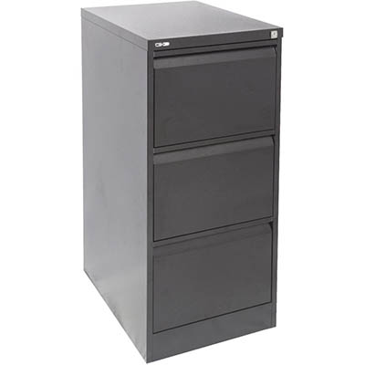 Image for GO STEEL FILING CABINET 3 DRAWERS 460 X 620 X 1016MM BLACK RIPPLE from Office Products Depot