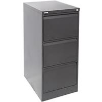 go steel filing cabinet 3 drawers 460 x 620 x 1016mm graphite ripple