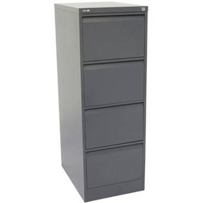 Image for GO STEEL FILING CABINET 4 DRAWERS 460 X 620 X 1321MM GRAPHITE RIPPLE from Barkers Rubber Stamps & Office Products Depot