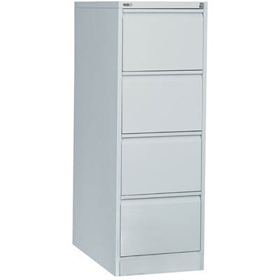 Image for GO STEEL FILING CABINET 4 DRAWERS 460 X 620 X 1321MM SILVER GREY from Barkers Rubber Stamps & Office Products Depot