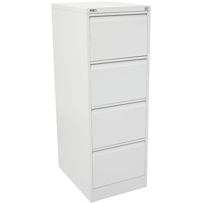 Image for GO STEEL FILING CABINET 4 DRAWERS 460 X 620 X 1321MM WHITE CHINA from Barkers Rubber Stamps & Office Products Depot