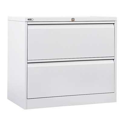 Image for GO LATERAL FILING CABINET 2 DRAWER HEAVY DUTY 705 X 900 X 473MM WHITE CHINA from MOE Office Products Depot Mackay & Whitsundays