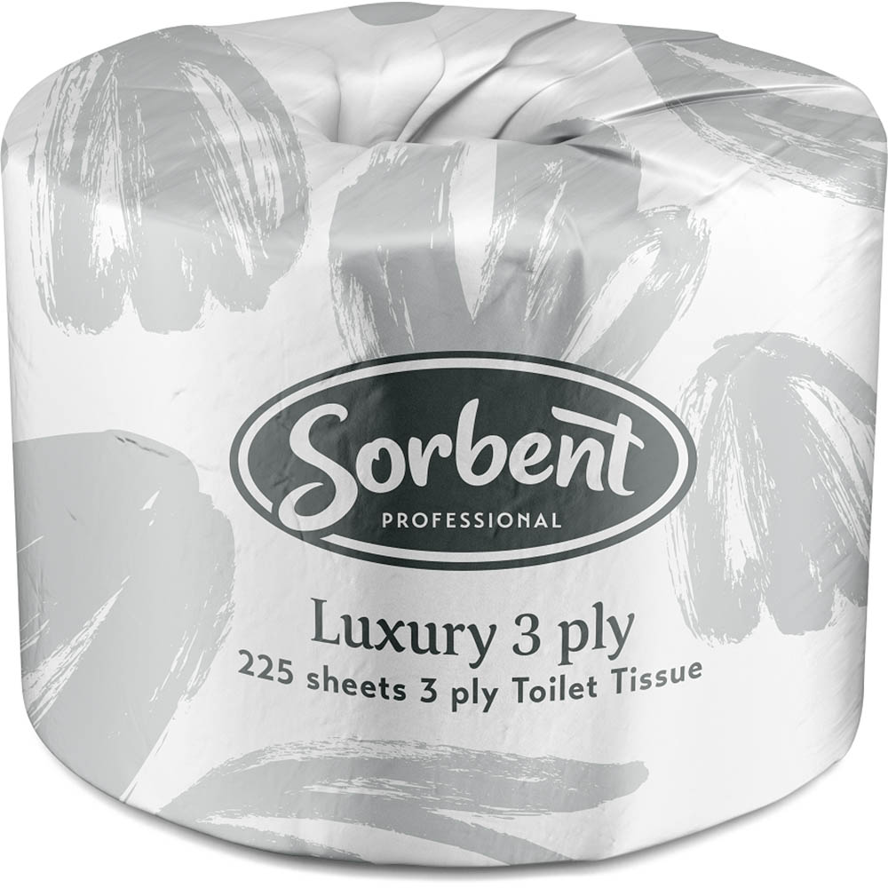 Image for SORBENT PROFESSIONAL LUXURY TOILET TISSUE 3 PLY 225 SHEETS CARTON 48 from MOE Office Products Depot Mackay & Whitsundays