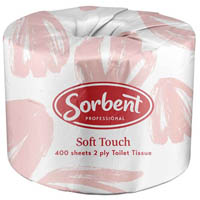 sorbent professional soft touch toilet tissue 2 ply 400 sheets carton 48