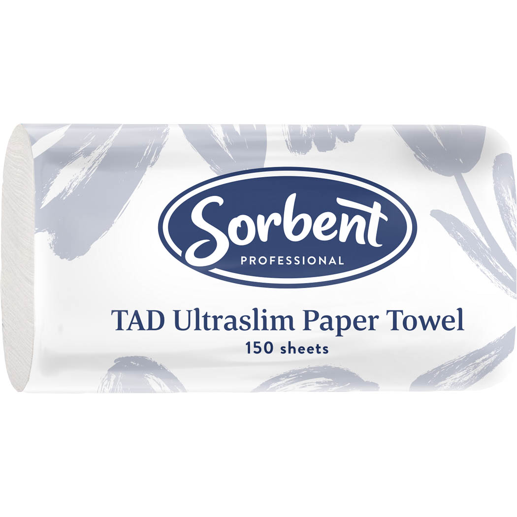 Image for SORBENT PROFESSIONAL TAD ULTRASLIM PAPER TOWEL 1 PLY 150 SHEETS CARTON 16 from MOE Office Products Depot Mackay & Whitsundays