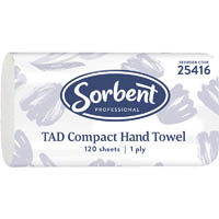 sorbent professional tad compact hand towel 1 ply 120 sheets carton 20