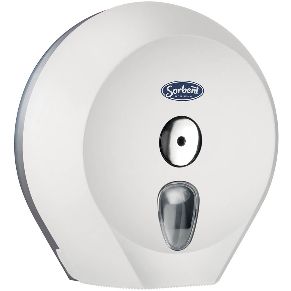 Image for SORBENT PROFESSIONAL SINGLE JUMBO TOILET TISSUE DISPENSER WHITE from Barkers Rubber Stamps & Office Products Depot