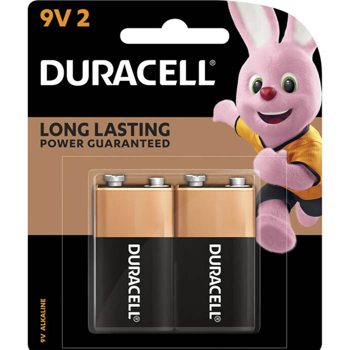 Image for DURACELL COPPERTOP ALKALINE 9V BATTERY PACK 2 from MOE Office Products Depot Mackay & Whitsundays