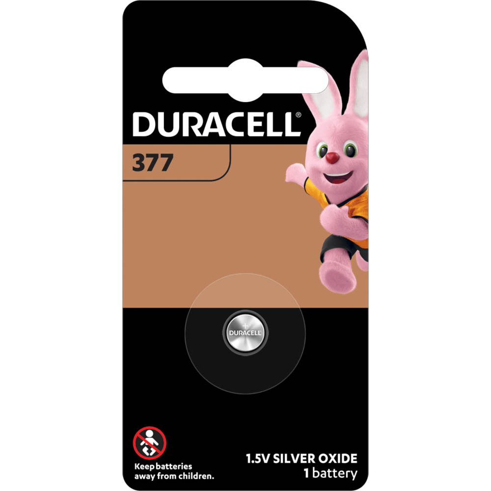 Image for DURACELL 377 SILVER OXIDE BUTTON 1.5V BATTERY from Ross Office Supplies Office Products Depot