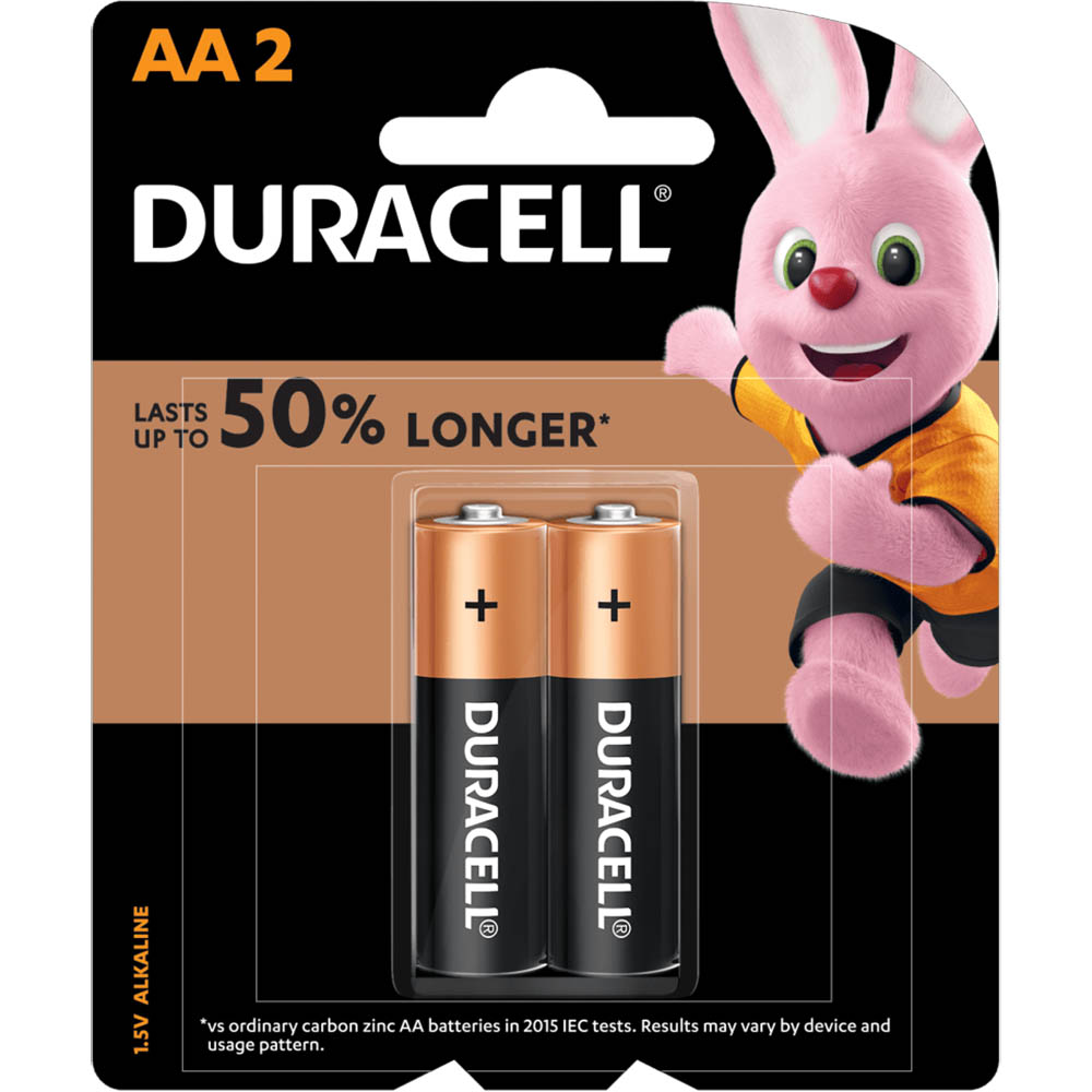 Image for DURACELL COPPERTOP ALKALINE AA BATTERY PACK 2 from MOE Office Products Depot Mackay & Whitsundays