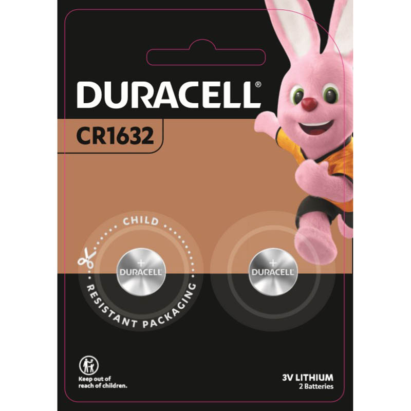 Image for DURACELL CR1632 LITHIUM COIN 3V BATTERY PACK 2 from MOE Office Products Depot Mackay & Whitsundays