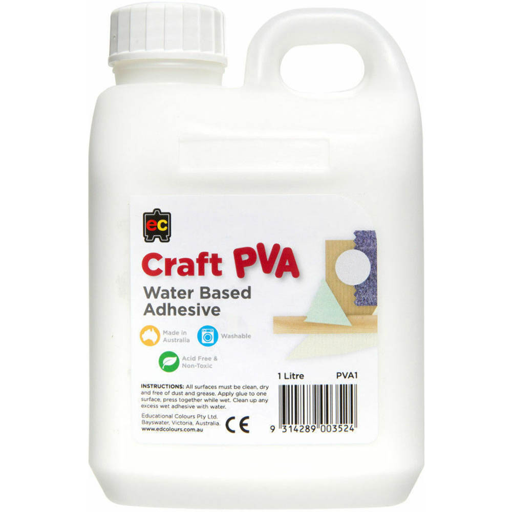 Image for EDUCATIONAL COLOURS CRAFT PVA GLUE 1 LITRE from Albany Office Products Depot