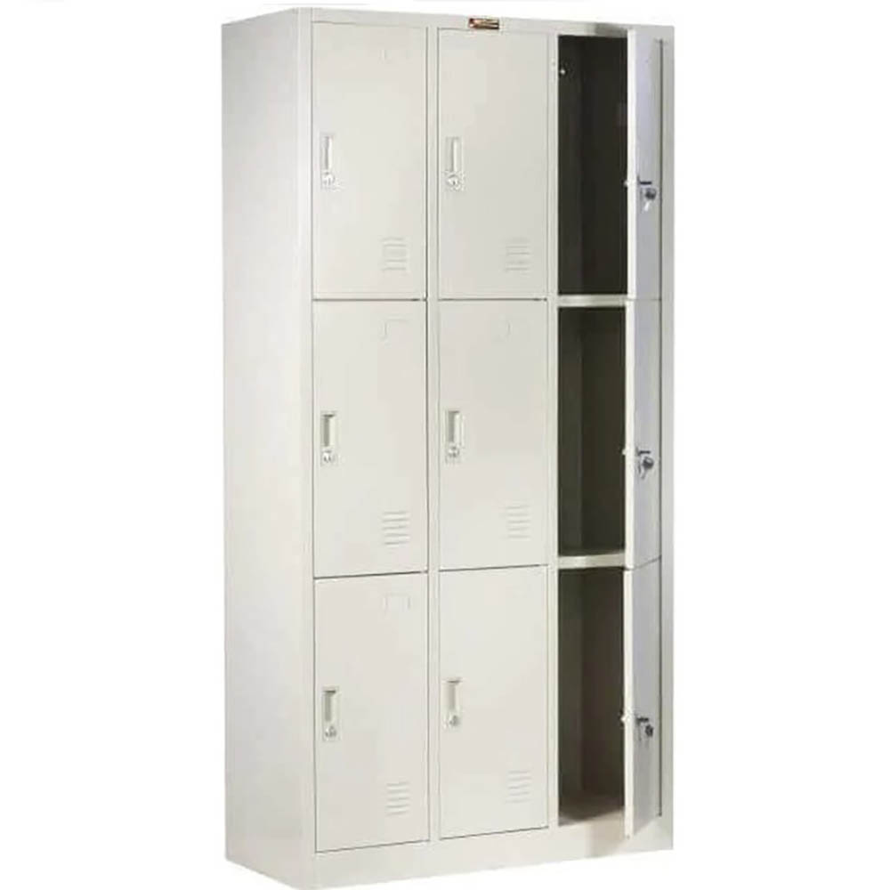 Image for METAL LOCKER 9 DOOR 3 ROW WITH CAM LOCK 900 X 390 X 1800 GREY from Barkers Rubber Stamps & Office Products Depot