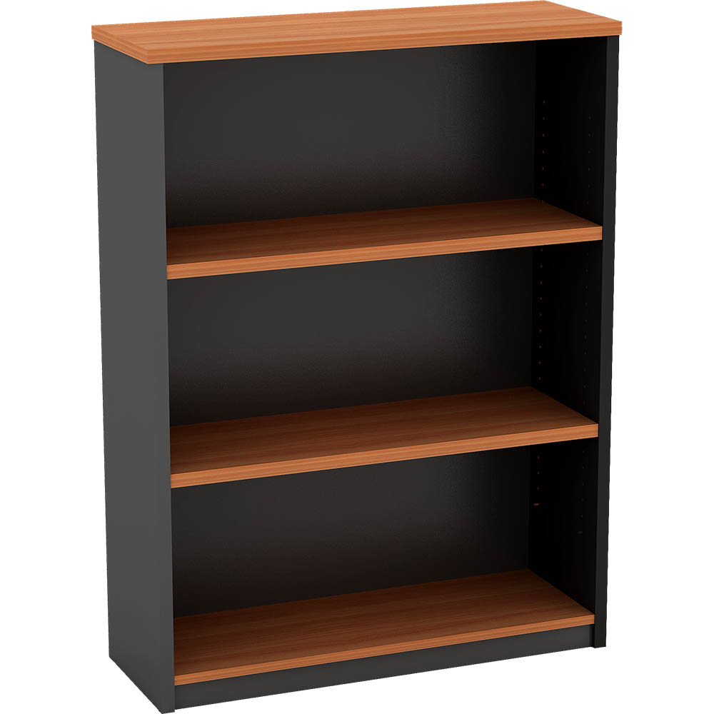 Image for OM OPEN BOOKCASE 900 X 320 X 1200MM CHERRY/CHARCOAL from Ross Office Supplies Office Products Depot