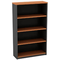 om open bookcase 900 x 320 x 1500mm cherry/charcoal