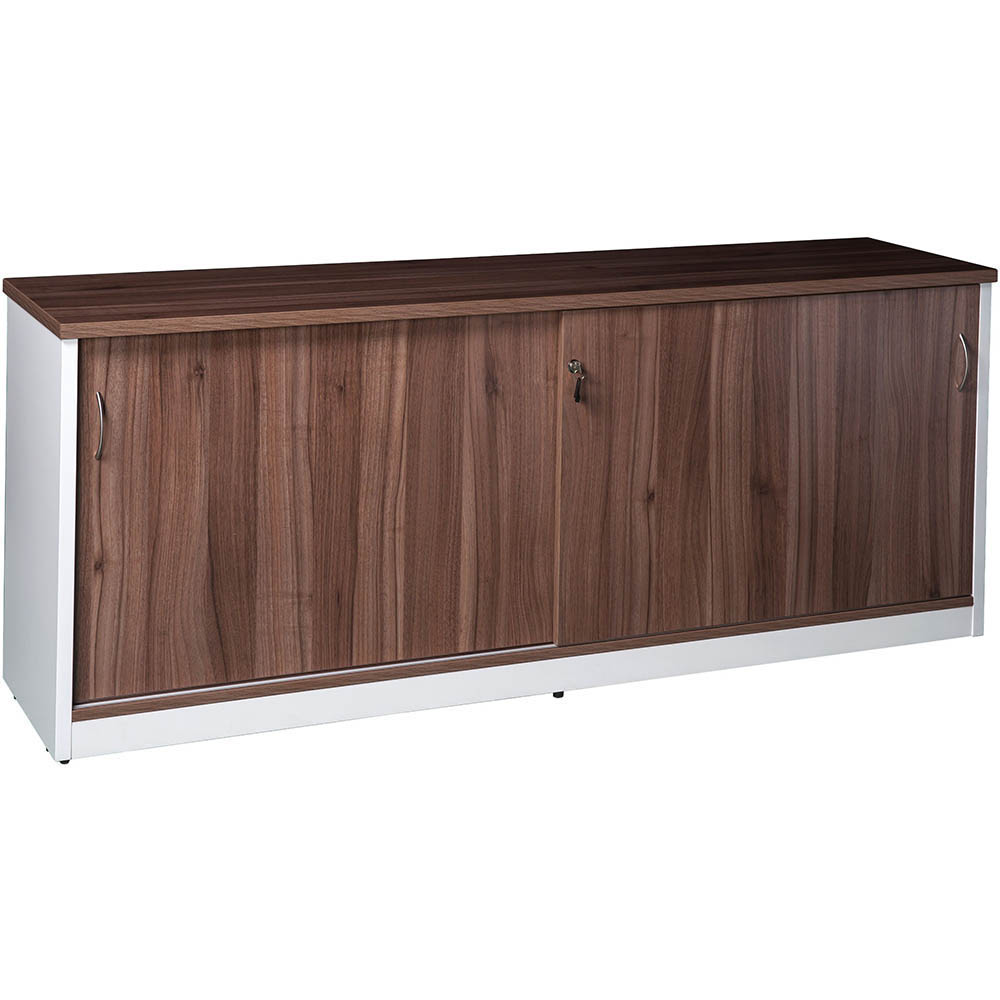 Image for OM PREMIER CREDENZA SLIDING DOORS LOCKABLE 1500 X 450 X 720MM CASNAN/WHITE from MOE Office Products Depot Mackay & Whitsundays