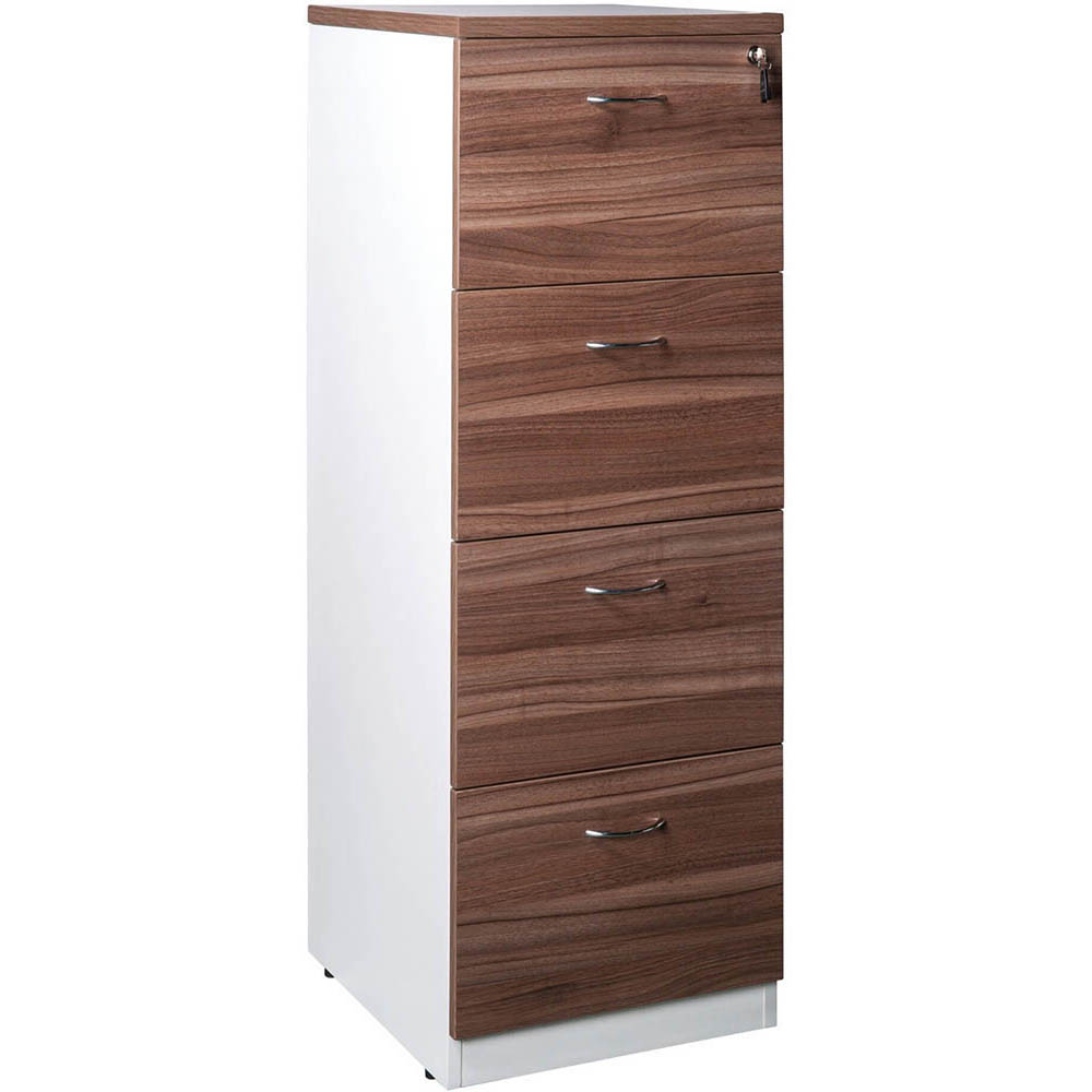 Image for OM PREMIER FILING CABINET 4 DRAWER 468 X 510 X 1320MM CASNAN/WHITE from MOE Office Products Depot Mackay & Whitsundays