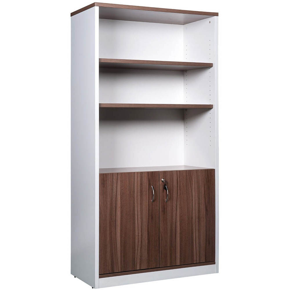 Image for OM PREMIER CABINET HALF DOORS LOCKABLE 900 X 450 X 1800MM CASNAN/WHITE from Office Products Depot