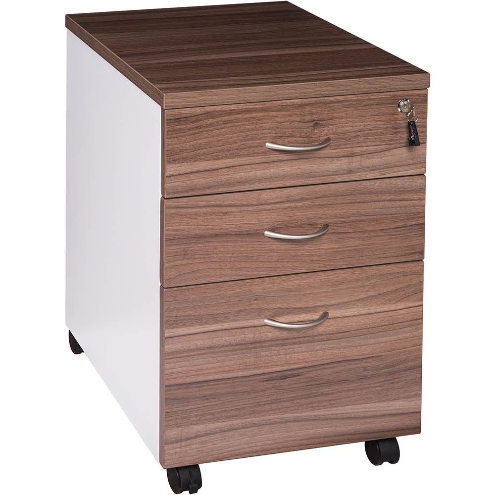 Image for OM PREMIER MOBILE PEDESTAL 3-DRAWER LOCKABLE 468 X 510 X 685MM CASNAN/WHITE from Total Supplies Pty Ltd