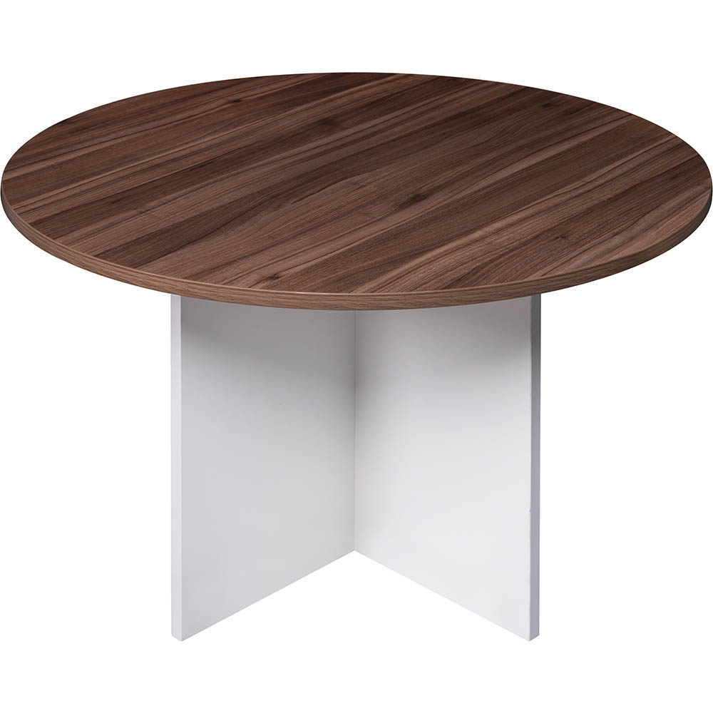 Image for OM PREMIER ROUND MEETING TABLE 900 X 720MM CASNAN/WHITE from MOE Office Products Depot Mackay & Whitsundays