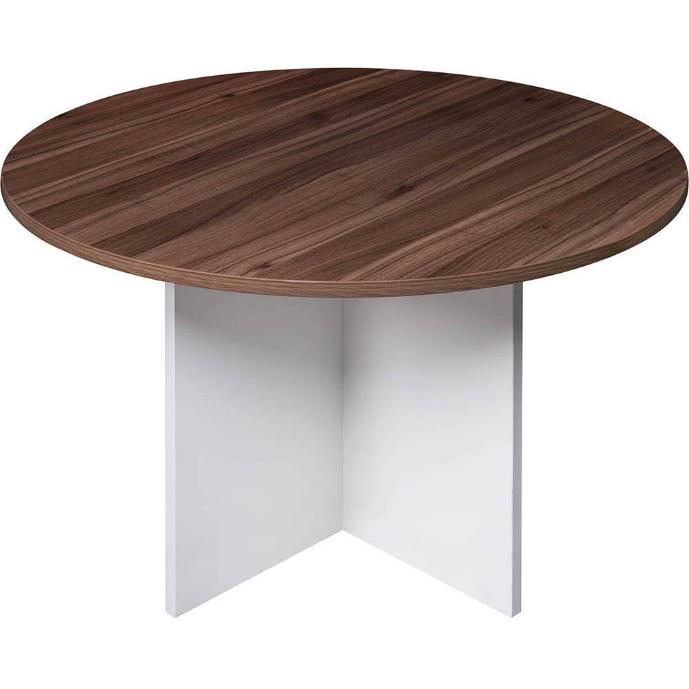 Image for OM PREMIER ROUND MEETING TABLE 1200 X 720MM CASNAN/WHITE from MOE Office Products Depot Mackay & Whitsundays