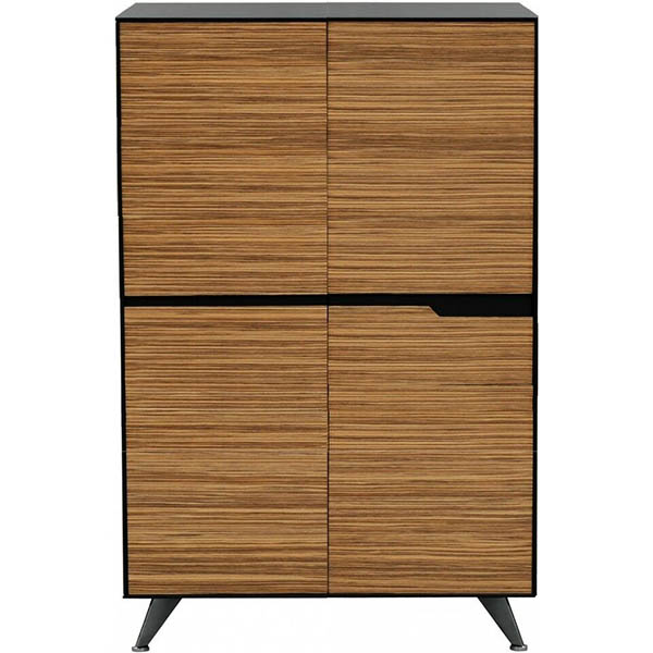 Image for NOVARA CABINET 4 DOOR 1224 X 425 X 1750MM ZEBRANO TIMBER VENEER from O'Donnells Office Products Depot