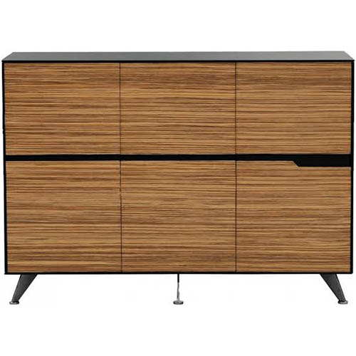 Image for NOVARA CABINET 6 DOOR 1825 X 425 X 1750MM ZEBRANO TIMBER VENEER from Ross Office Supplies Office Products Depot