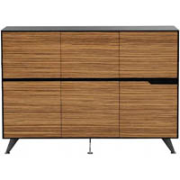 novara cabinet 6 door 1825 x 425 x 1750mm zebrano timber veneer