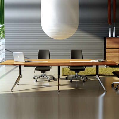 Image for NOVARA BOARDROOM TABLE WITH CABLE BOX 3000 X 1200 X 750MM ZEBRANO TIMBER VENEER from Albany Office Products Depot