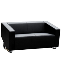 cube sofa lounge two seater black