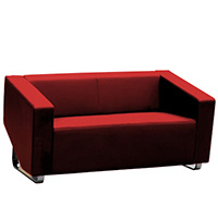 cube sofa lounge two seater red