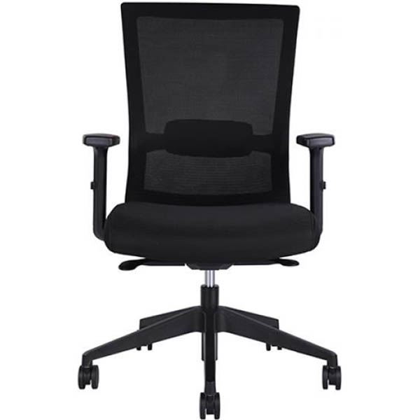Image for PORTLAND TASK CHAIR MEDIUM MESH BACK ARMS BLACK from Total Supplies Pty Ltd