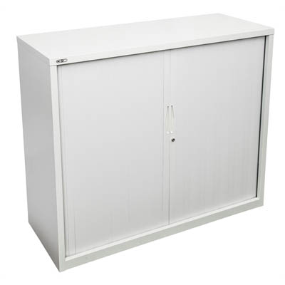Image for GO STEEL TAMBOUR DOOR CABINET 2 SHELVES 1016 X 900 X 473MM WHITE CHINA from MOE Office Products Depot Mackay & Whitsundays
