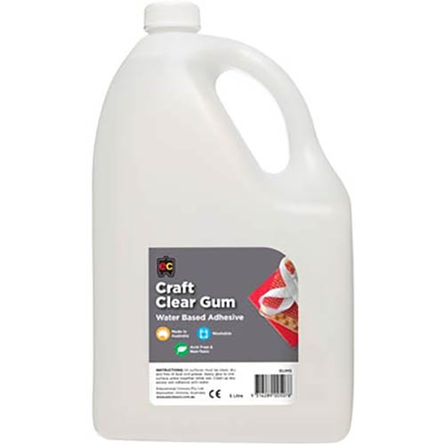 Image for EDUCATIONAL COLOURS CLEAR GUM ADHESIVE 5 LITRE from Ross Office Supplies Office Products Depot