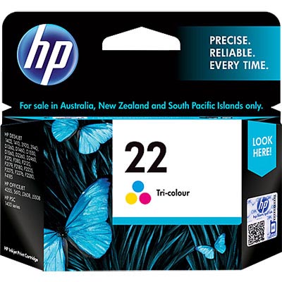 Image for HP C9352AA 22 INK CARTRIDGE VALUE PACK CYAN/MAGENTA/YELLOW from Ross Office Supplies Office Products Depot
