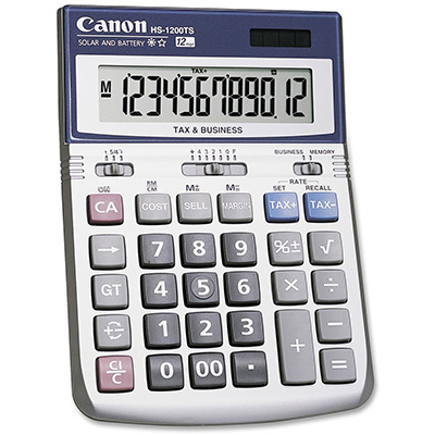 Image for CANON HS-1200TS DESKTOP CALCULATOR 12 DIGIT SILVER from Office Products Depot Gold Coast