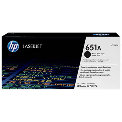 Image for HP CE340A 651A TONER CARTRIDGE BLACK from MOE Office Products Depot Mackay & Whitsundays