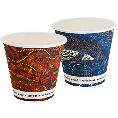 Image for HUHTAMAKI FUTURE FRIENDLY CCAB SINGLE WALL PAPER CUP 280ML ASSORTED PACK 50 from Ross Office Supplies Office Products Depot