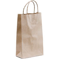 huhtamaki future friendly paper bag twisted handle 265 x 160mm brown pack 50