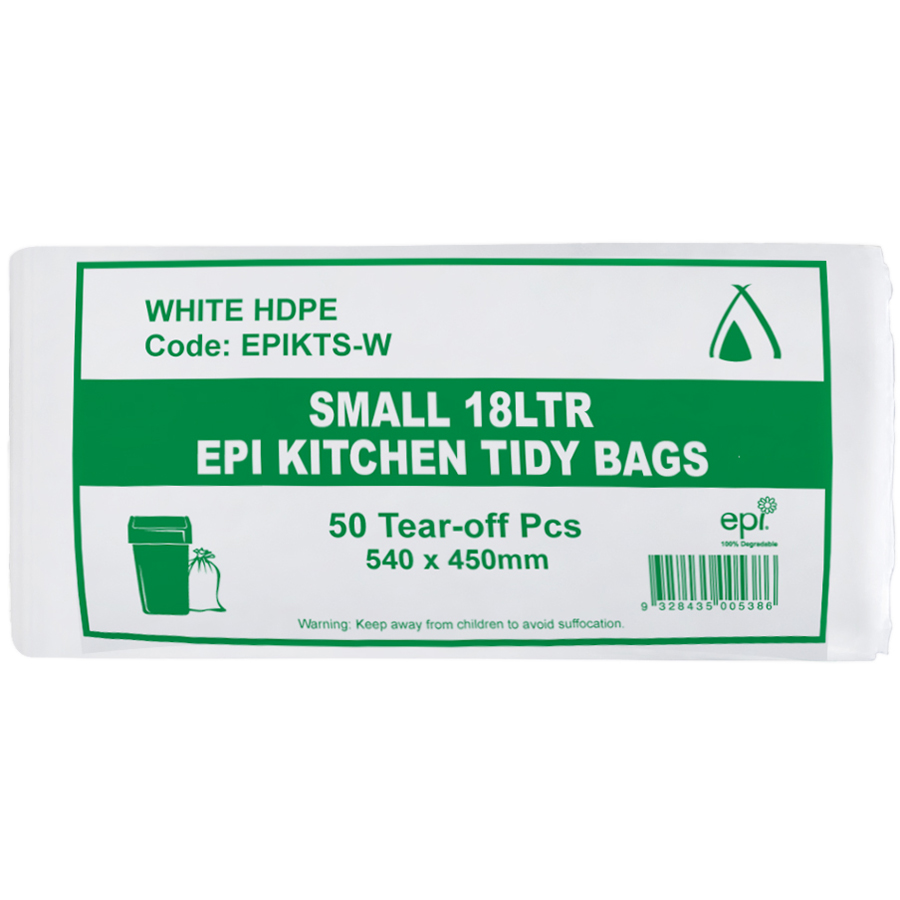 Image for HUHTAMAKI HDPE BIN LINER EPI 18 LITRE WHITE PACK 50 from OFFICEPLANET OFFICE PRODUCTS DEPOT