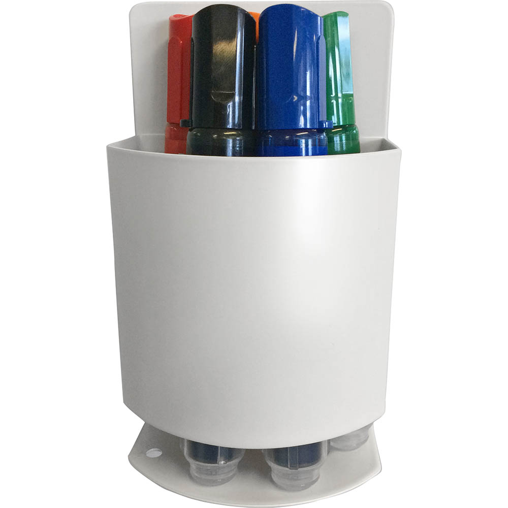 Image for VISIONCHART EDUCATION HUDDLE METAL WHITEBOARD MARKER STORAGE CADDY WHITE from Albany Office Products Depot