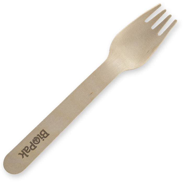 Image for BIOPAK WOODEN FORK 160MM PACK 100 from Barkers Rubber Stamps & Office Products Depot