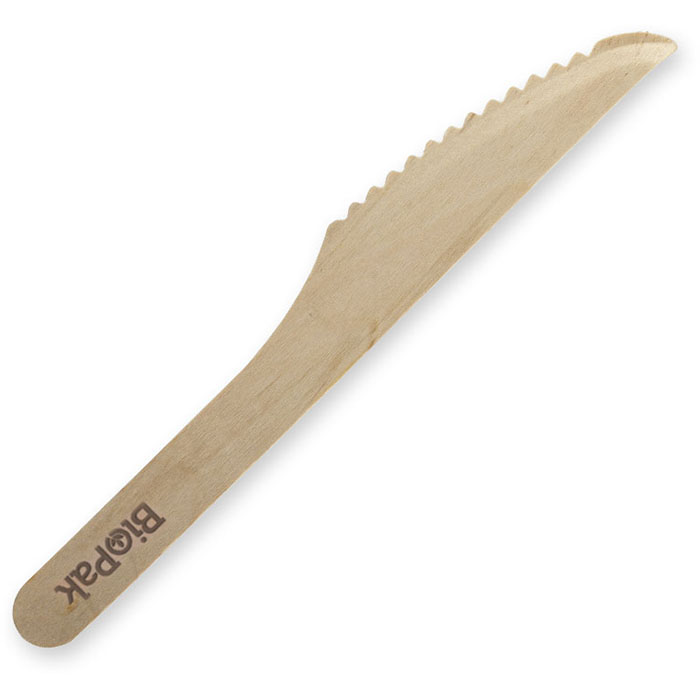 Image for BIOPAK WOODEN KNIVE 160MM PACK 100 from Barkers Rubber Stamps & Office Products Depot