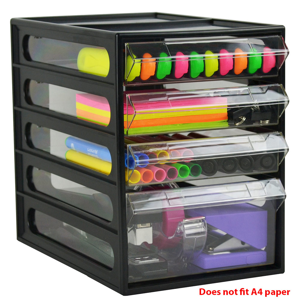 Image for ITALPLAST OFFICE ORGANISER CABINET 4 DRAWER 255D X 165W X 230H MM BLACK from Tristate Office Products Depot